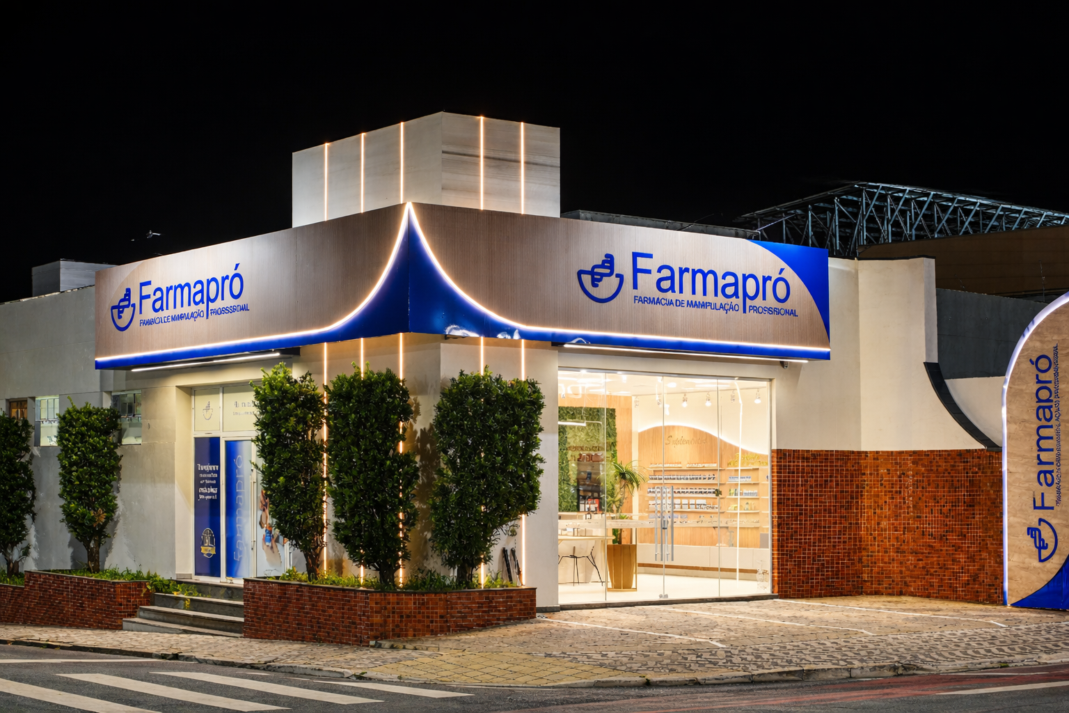 Fachada de ACM Personalizado com Retro iluminação + Comunicação em Letras Caixa em Acrílico