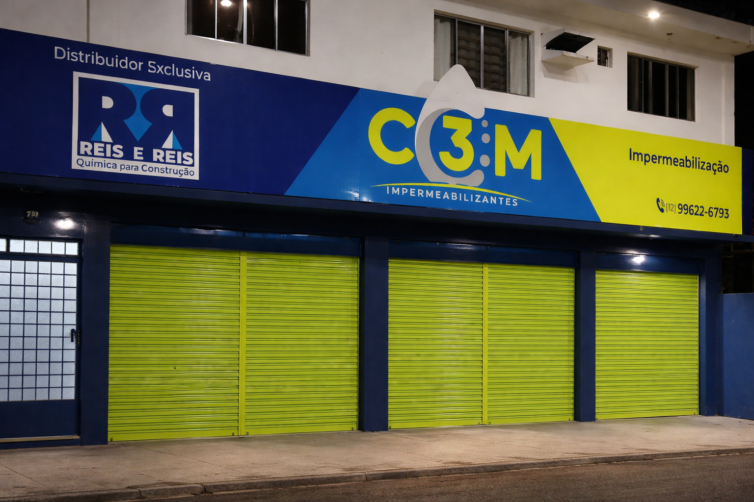 Fachada em ACM + Envelopamento + Letra Caixa em PVC Expandido e ACM na cor Padrão